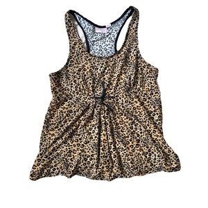 Vintage Leopard Print Women's Babydoll Lingerie Tank Top Size M Soft